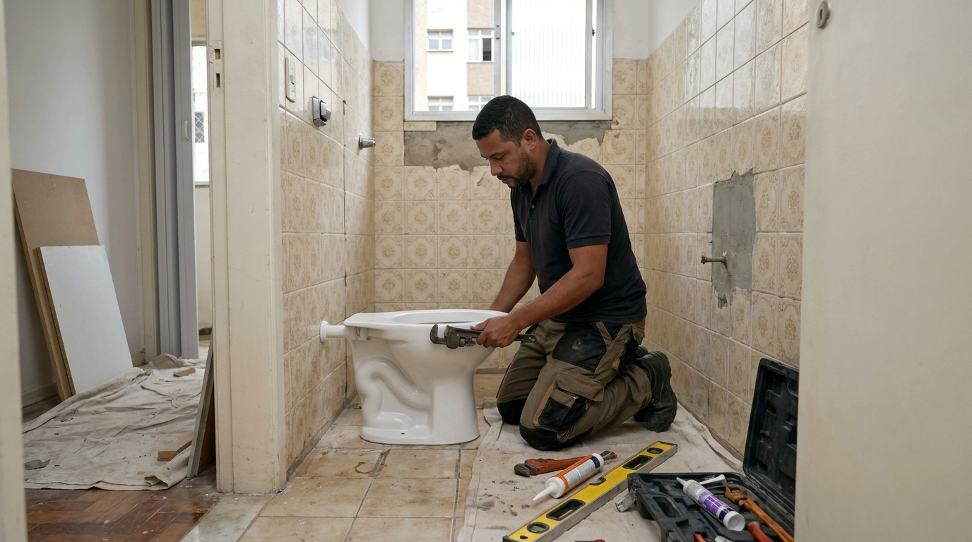 Instalação de vaso sanitário profissional em Santa Maria‑RS